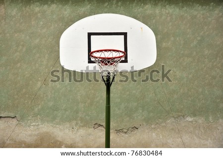 basketball hoop and a cage, sports background.