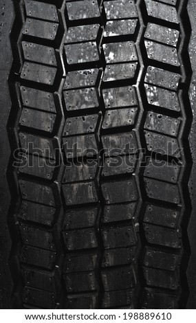 Brand new car tire texture close up