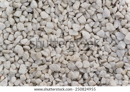 White Gravel Stone Texture Pattern as Background, top view
