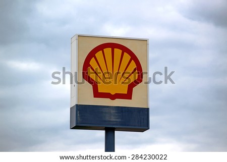 SZEGED, HUNGARY - MAY 27, 2015: Shell Oil filling station sign and logo. This is one of the largest oil companies in the world.