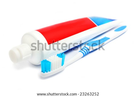 toothbrush and toothpaste. stock photo : Tooth brush