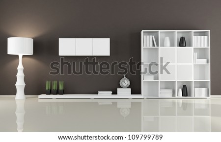 White living room with fireplace and christmas tree - the art image on wall is a my composition available in my portfolio
