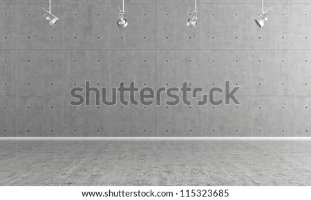 Minimalist Empty Room With Panel And Concrete Floor - Rendering