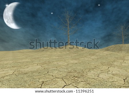 desert earth ,Environment emergency - digital art work