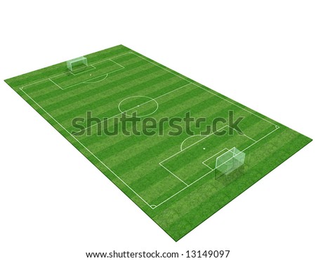 3d soccer-field isolated on white background -digital artwork