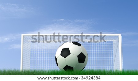 shot of a soccer ball on a field - high resolution rendering