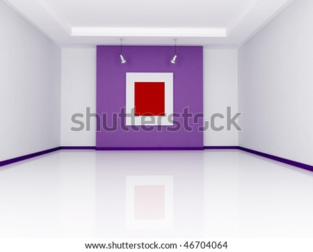 white and purple art gallery - rendering