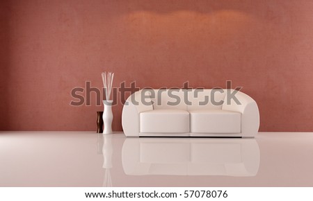 minimalist living room with elegant white sofa - rendering