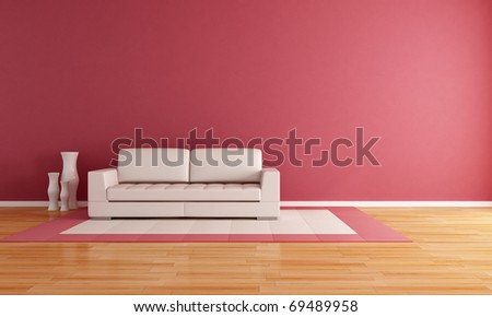white couch in a modern lounge - rendering