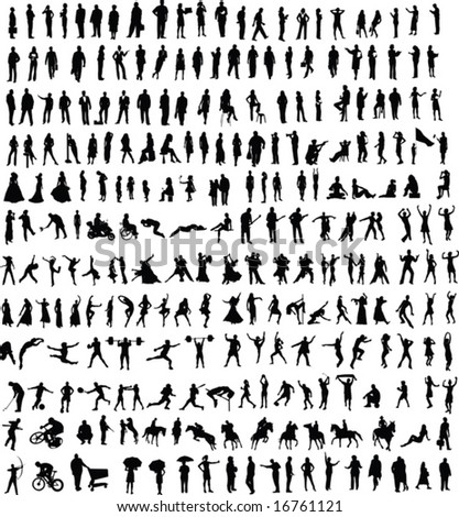 people silhouettes vector. people silhouettes (vector