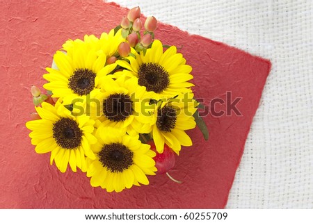 bouquet of sunflowers background