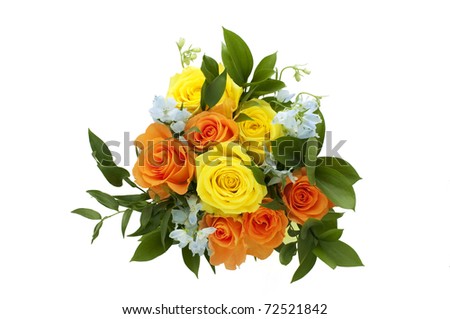 stock photo : bouquet of yellow and orange roses