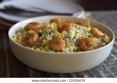 Rice meal in a bowl