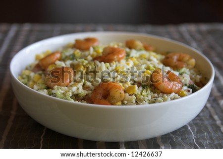Rice meal in a bowl