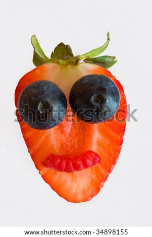 funny fruit. stock photo : Funny fruit face