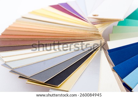 Colorful paper catalog for choose on white background