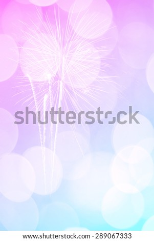 Firework streaks with bokeh and colorful filter textured background