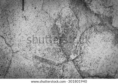 Abstract Black and White Old Cement , stucco wall background or texture