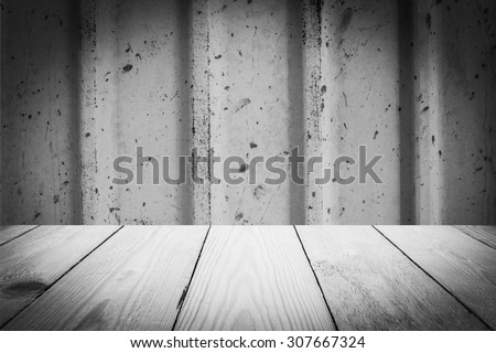 Abstract Black and White Corrugated zinc , iron metal texture and Wood Texture for Background.