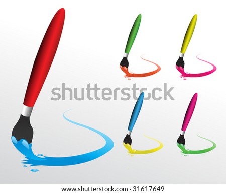 colorful brushes