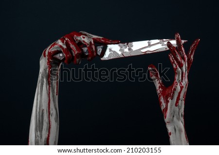 Bloody hands zombie demon knife