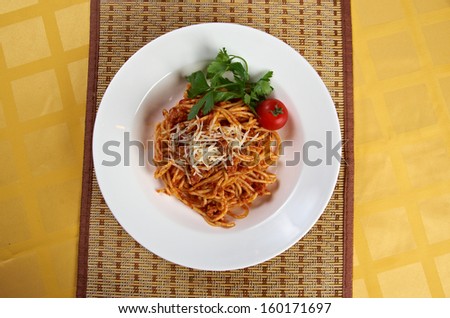 Spaghetti bolognese.Italian pasta