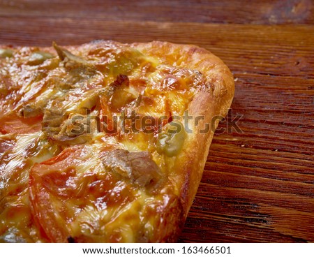 Beef american  pizza.country cuisine.farm-style
