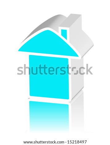 stock photo blue logo of house