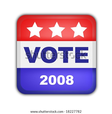 button red and blue for American presidential elections, on white background