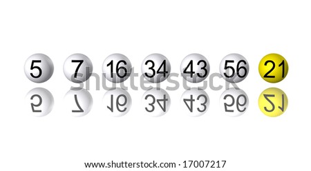 stock photo : Row of random lottery number balls with yellow bonus ...