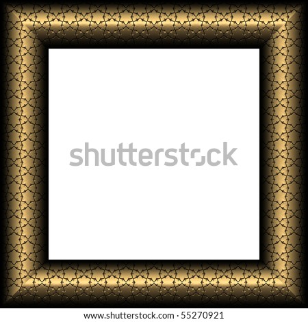 Gold metallic fancy frame with stars pattern and soft black edges.