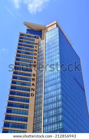 21 Aug 2014 Istanbul, Turkey: Wyndham Grand Hotel Istanbul. Dominated by a 360-degree view of Istanbul, the hotel, with a total of 389 rooms offers guests a comfortable stay