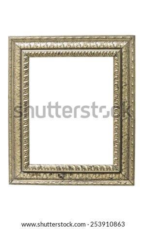Old picture frame on a white background for pictures and text Old picture frame on a white background for pictures and text