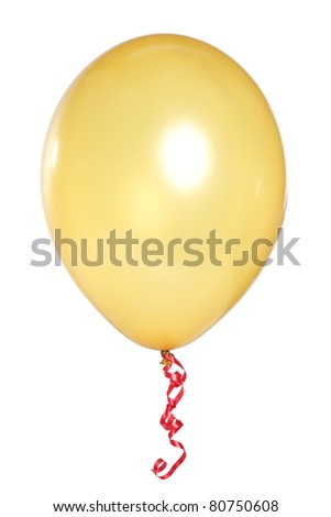 Yellow Balloon on white background