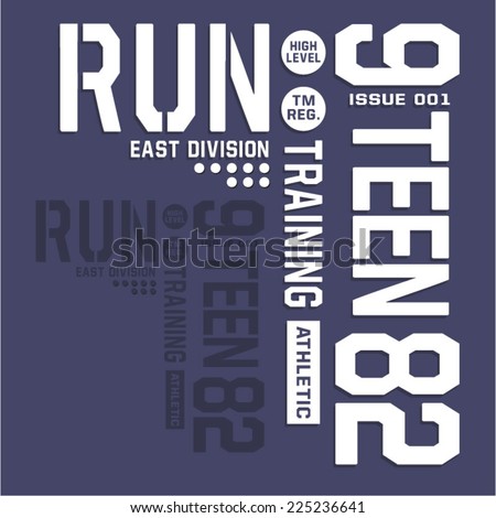 Sport run typography t-shirt graphics vectors college Sport run typography t-shirt graphics vectors college