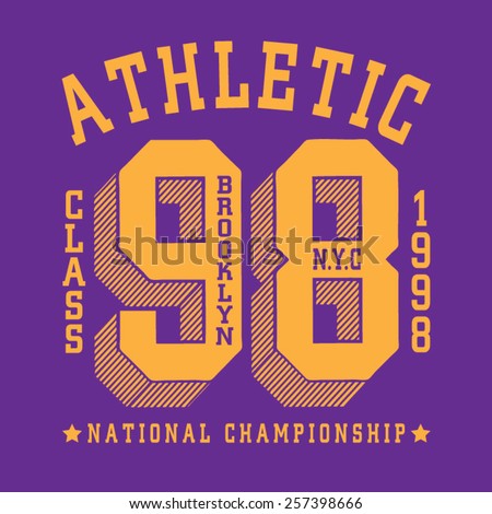 Sport athletic New york typography, t-shirt graphics, vectors