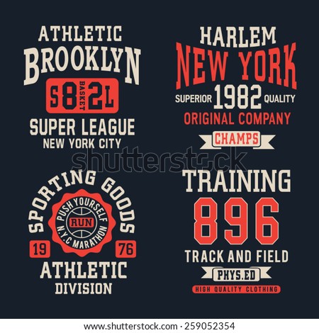 Athletic sport typography, t-shirt graphics, vectors, sport,
