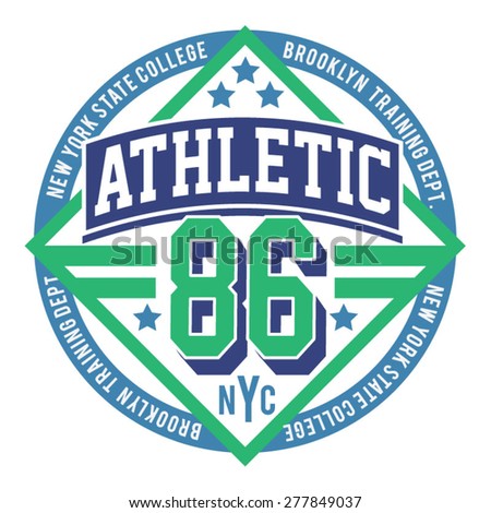 Athletic sport new York typography, t-shirt graphics, vectors