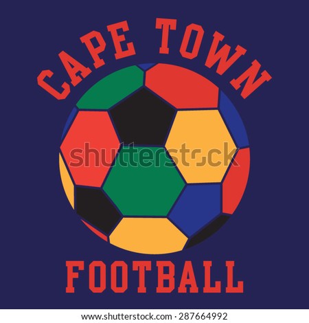 Football sport Cape town typography, t-shirt graphics, vectors