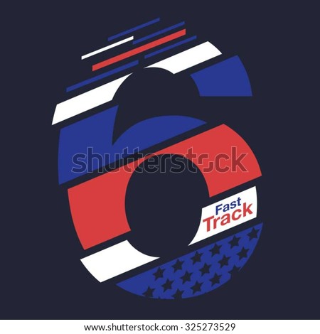 Sport athletic fast track typography, t-shirt graphics, vectors