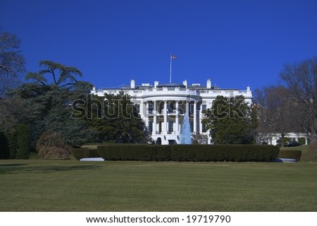 White house with clear blue sky, Washington DC, USA