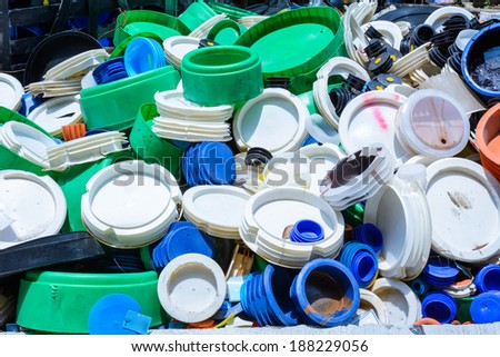 Pile of plastic scrap for recycle