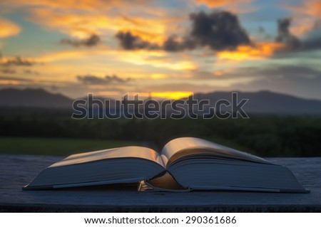 Book on sunset
