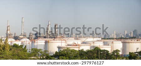 Panoramic of Industrial plant, Petrochemical oil and gas plant area