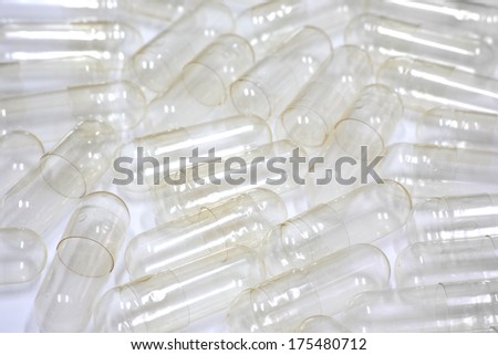 Empty capsules for medicine background