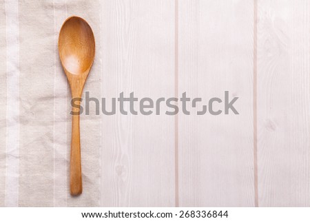 wood spoon on wood table