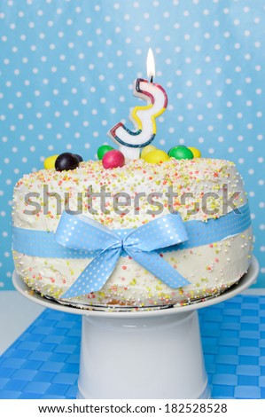 birthday cake for kids party. birthday cake for a boy. The third birthday cake.