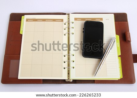 Notebook and necessary equipment for business