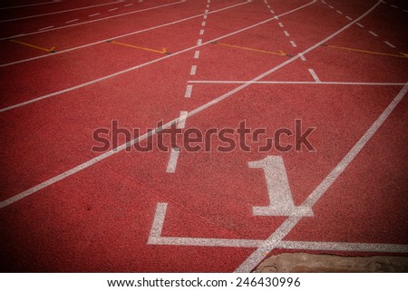 Running track, start point number 1