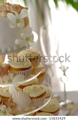 stock photo Cupcake wedding cake